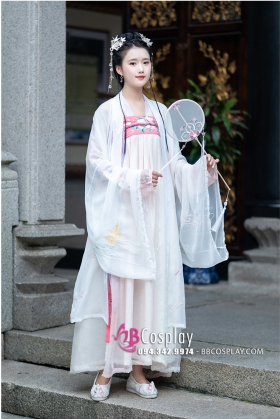 Cổ Trang Chiết Ngực Bạch Liên Y Thêu