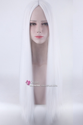 Tóc Giả Trắng 2 Mái Dài 80Cm