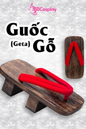 Guốc Gỗ Nhật Đế Cao Nền Gỗ Quai Đỏ