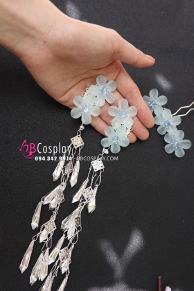 Set Trâm Cài Hoa Mai Xanh Nhạt Giá Rẻ