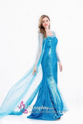 Đầm Nữ Hoàng Băng Giá Elsa - Dáng Đuôi Cá Mẫu Đẹp Hàng QC