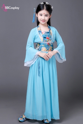 Trang Phục Hằng Nga Cho Bé- Màu Xanh Nhạt