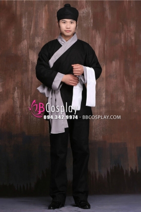 Đồ Tiểu Nhị Đen Trơn Viền Xám