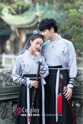 Cặp Hán Phục Hạc Sương Lam