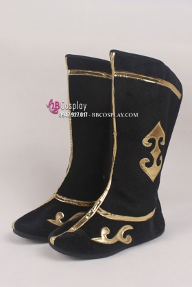 Giày Cổ Trang Nam Đen Viền Vàng