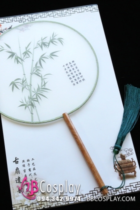 Quạt Cán Gỗ Tròn Cây Trúc