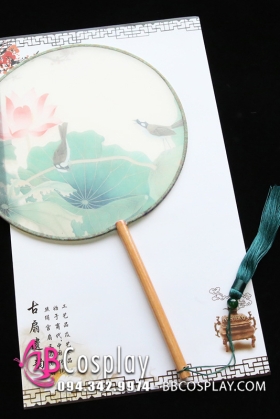 Quạt Tròn Cổ Trang Yến Liên Hoa