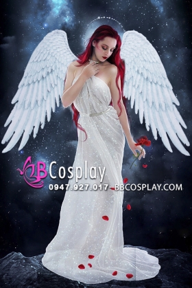 Cánh Thiên Thần Trắng Bằng Vải In