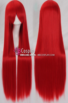 Tóc Giả Đỏ Rực Đỏ Dài 100Cm
