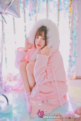 Áo Khoác Noel Hồng Viền Lông Dễ Thương