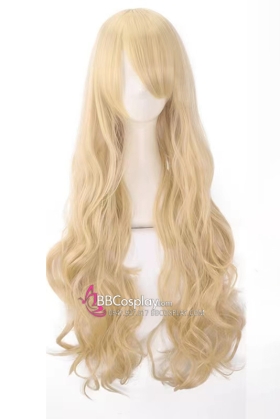 Tóc Vàng Dài Xoăn 80Cm