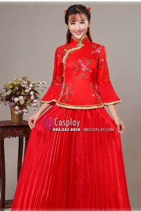 Trang Phục Sườn Xám Cách Tân Đỏ Tươi