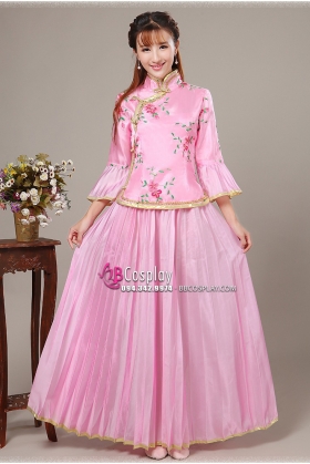 Trang Phục Sườn Xám Cách Tân Hồng Phấn