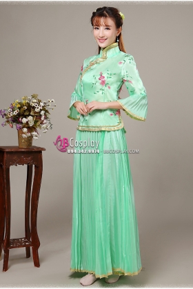 Trang Phục Sườn Xám Cách Tân Xanh Mint