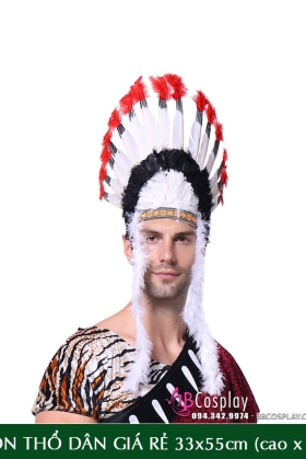 Nón Thổ Dân Trắng Chóp Đỏ Giá Rẻ