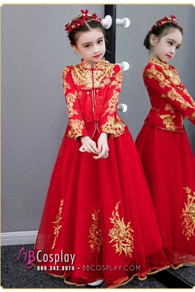 Hỉ Phục Cách Tân Đỏ Trẻ Em