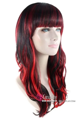Tóc Xole Mái Ngang Đỏ Đen
