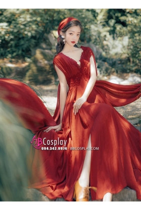 Đầm Maxi Thảo Nguyên Vintage Truyền Thống Hà Lan