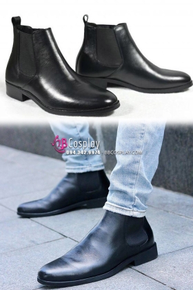 Giày Nam Tây Đen Size 42 Da Xịn Chuẩn Âu