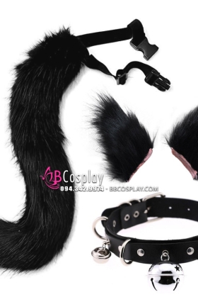 Bộ Đuôi Cáo/Hồ Ly Có Tai Vòng Cổ Gắn Chuông