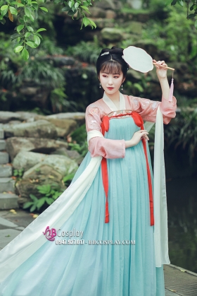 Hán Phục Múa Lạc Hoa Hải Dương Lam