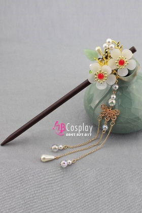 Trâm Cài Mai Trắng Tua Rua Dài