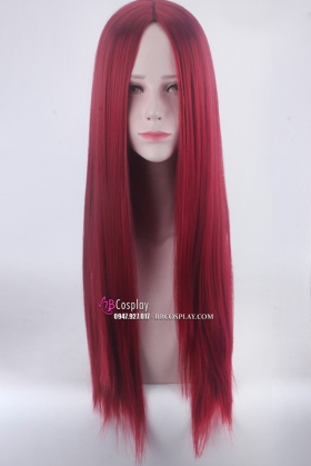 Tóc Giả Đỏ Rượu 2 Mái 80Cm