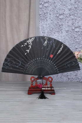 Quạt Xếp Đen Cành Liễu