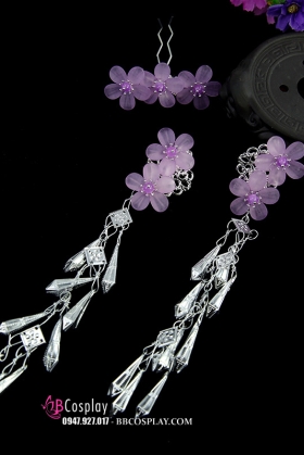 Set Trâm Cài Hoa Tím Nhạt