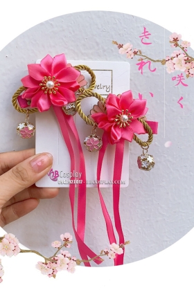 Kanzashi Hoa Hồng
