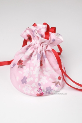 Túi Kinchaku - Túi Thơm Kimono Yukata Hồng Phấn
