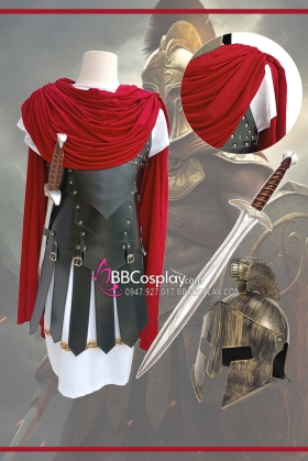Trang Phục Chiến Binh Choàng Đỏ Có Giáp Xịn