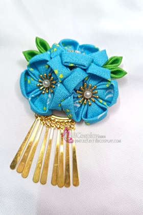Kanzashi Kẹp Tóc Nhật Bản  - Màu Xanh Dương