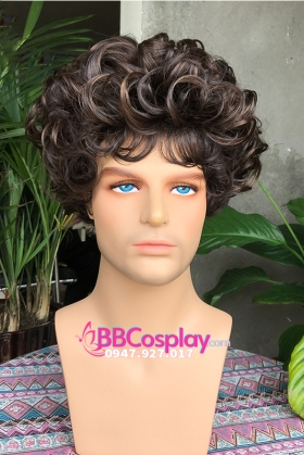 Tóc Giả Bà Cô Hàn Quốc- Nâu Xoăn