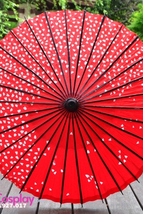 Dù Giấy Wagasa Nhật Bản Đỏ Cánh Hoa