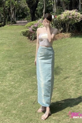 Đồ Thái Lan Sexy Áo Vàng - Váy Xanh Mint Ngọt Ngào