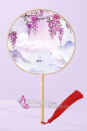 Quạt Tròn Sơn Đồ Núi Tử Đằng