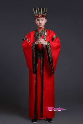 Trang Phục Quan Văn - Màu Đỏ Viền Gấm Đen