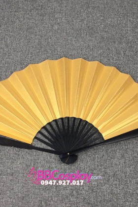 Quạt Xếp Nhật Trơn Nhũ Vàng Size 8 Inch