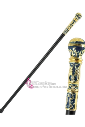 Gậy Quý Tộc Đầu Tròn Hoa Văn Sắc Nét Tinh Xảo - Vàng Xanh