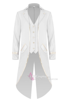 Vest Hoàng Tử Trắng Đuôi Tôm Viền Vàng