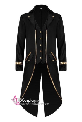 Vest Ảo Thuật Gia Đen Viền Vàng