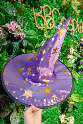 Nón Phù Thủy 2 Lớp Màu Tím