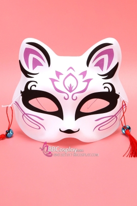 Mặt Nạ Hồ Ly Đen Tím Hoa Sen