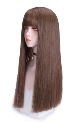 Tóc Giả Nâu Thẳng Mái Ngang 70Cm