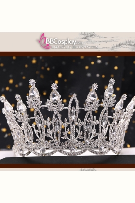 Vương Miện Nữ Hoàng Dáng Cao - Màu Bạc
