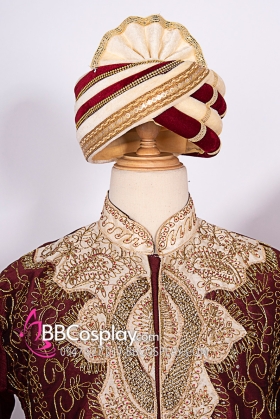 Nón Hoàng Tử Ấn Độ Đỏ Kem