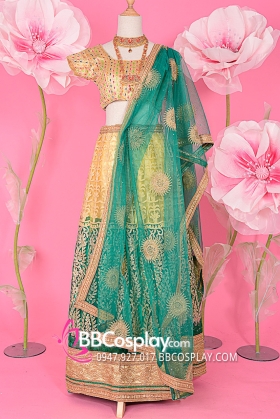 Trang Phục Lehanga Ấn Độ Màu Xanh Lá