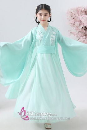 Hán Phục Tiểu Tiên Nữ Cho Bé Xanh Mint