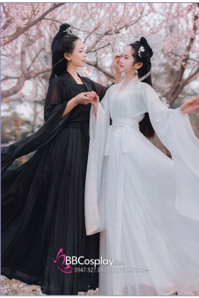 Trang Phục Cổ Trang Nữ Hắc Bạch Mỹ Nhân Mẫu Mới 2023
